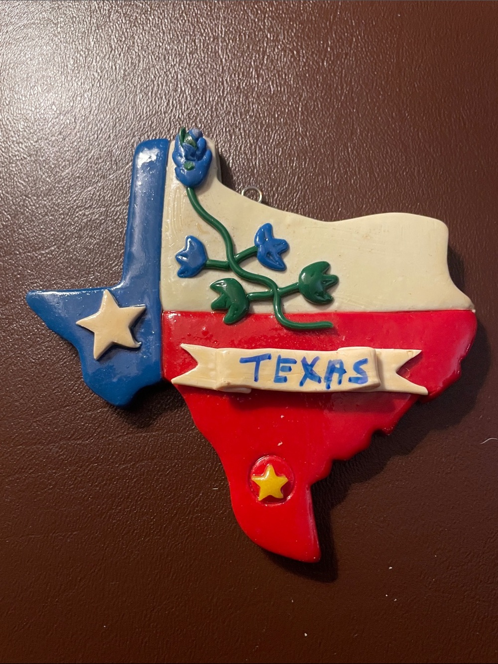 Texas State Ornament Wall Hanging - Red, Blue, Cream